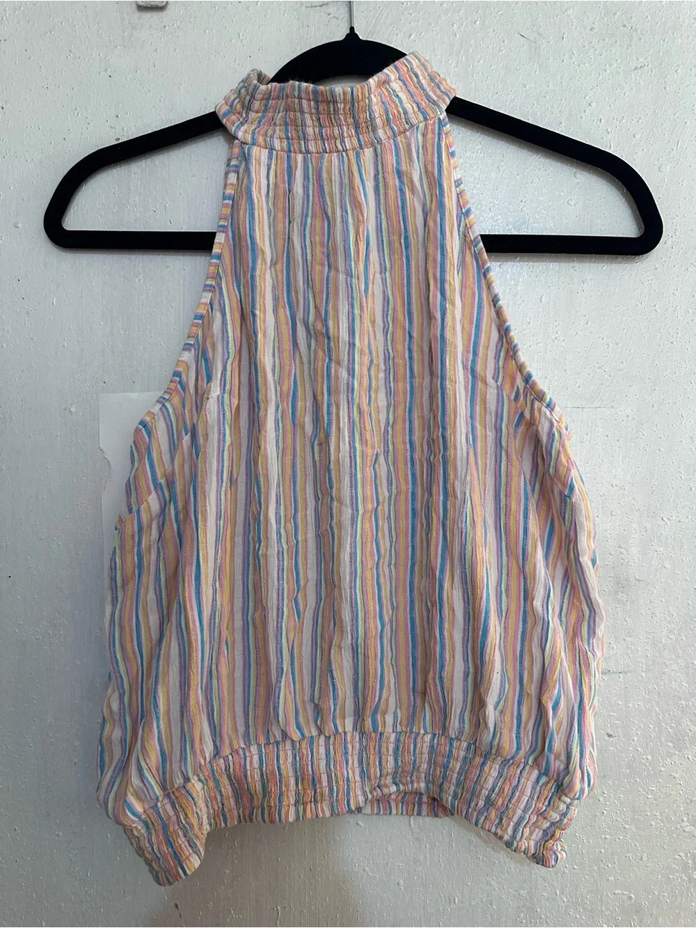 Angie Pastel Multistripe Halter Tank Top
